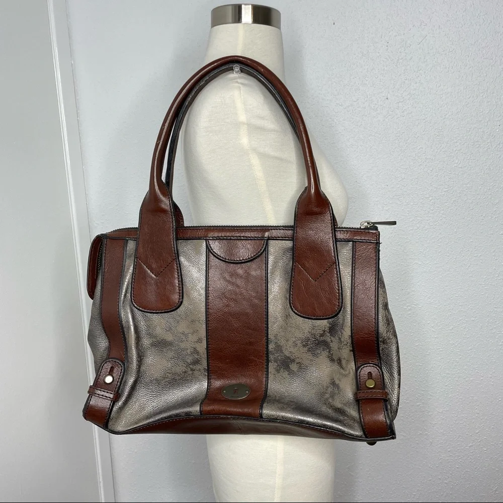 Fossil Vintage Reissue Leather Satchel Purse - Key details